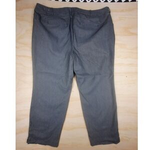 Lane Bryant Women 26 Black White Micro Print Ankle Pants‎ Elastic Waist Office
